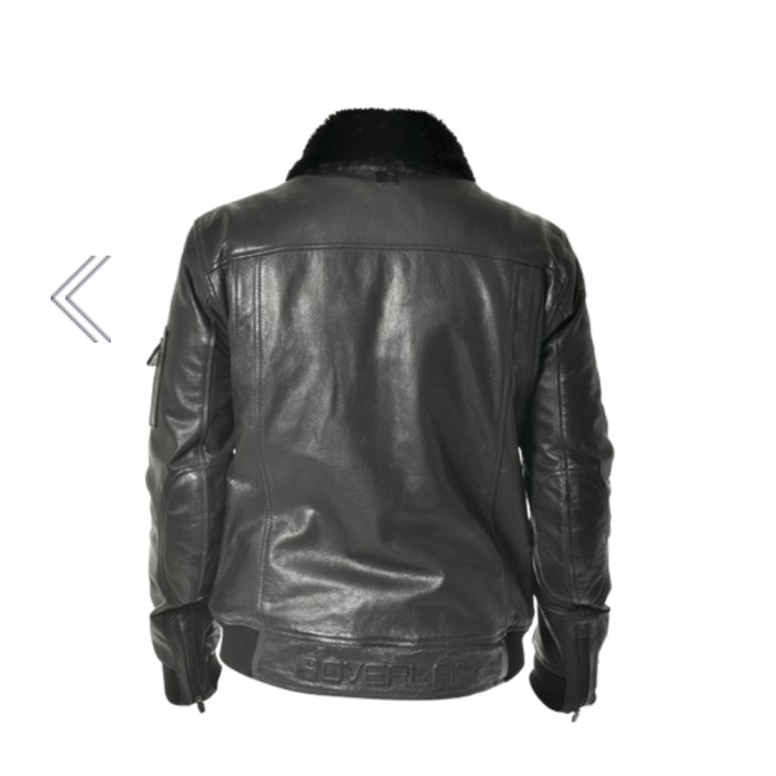 Overlap Taylor Black Leather Jacket